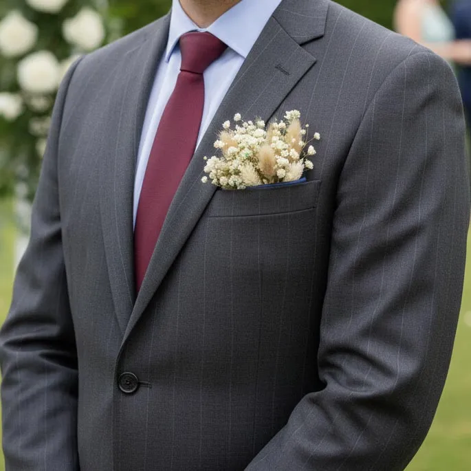 Réconciliation Végétale Boutonnière Poche boutonnière marié séchée