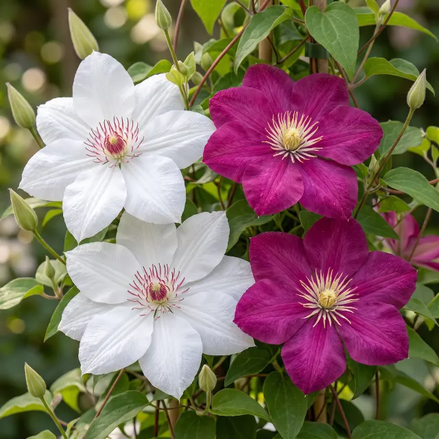 Plant and Stories Clématite Duo grimpantes 2 plants rose