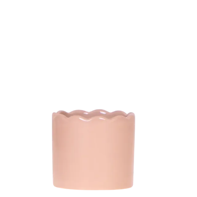 Kolibri Ondulé cache-pot céramique 9 cm blanc brillant