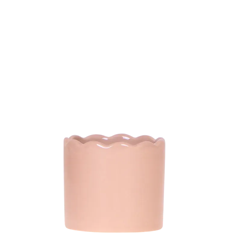 Kolibri Ondulé cache-pot céramique 9 cm blanc brillant