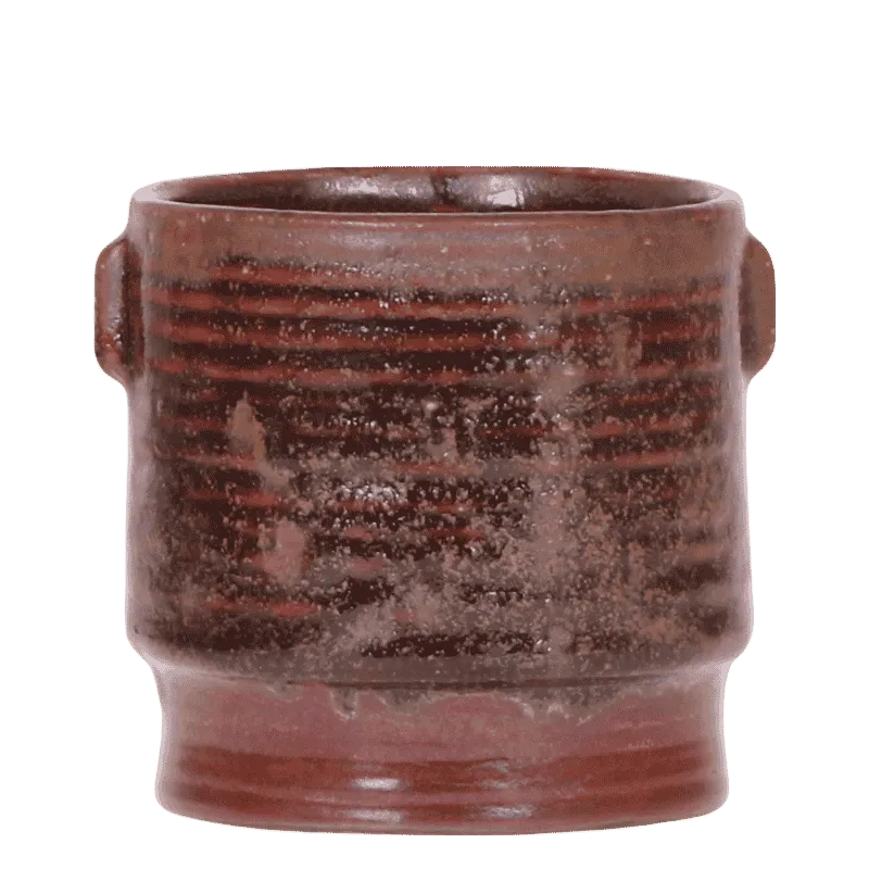 Plant and Stories email fondu cache-pot ceramique 9 cm brun