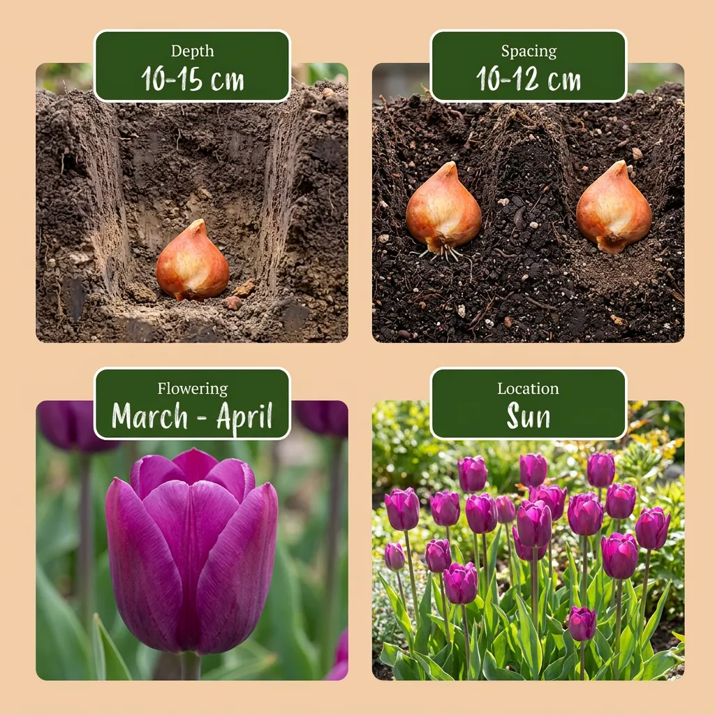 Plant and Stories Triumph pourpre tulipe 30 bulbes