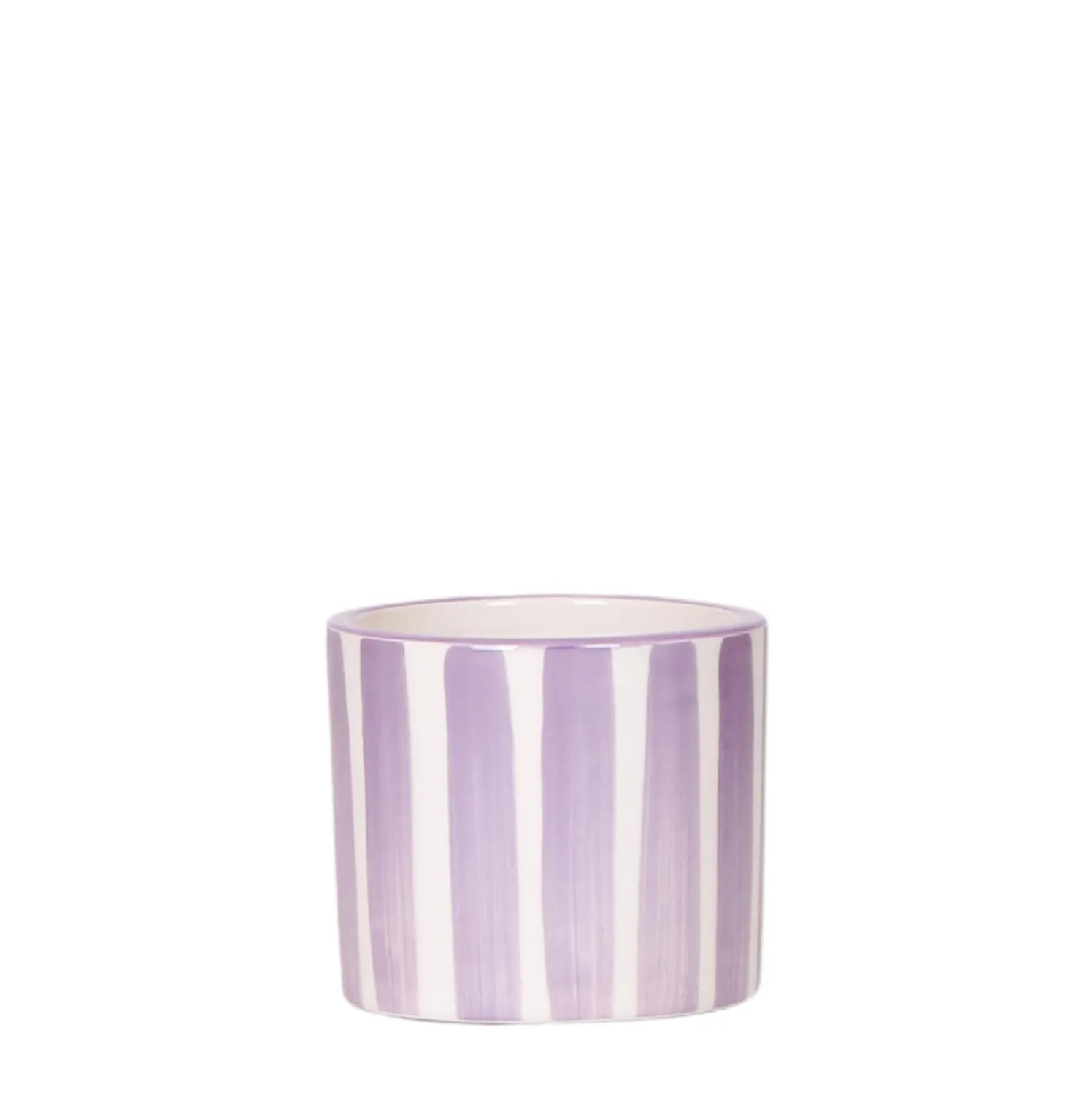 Plant and Stories Painted Stripe cache-pot céramique jaune 9 cm
