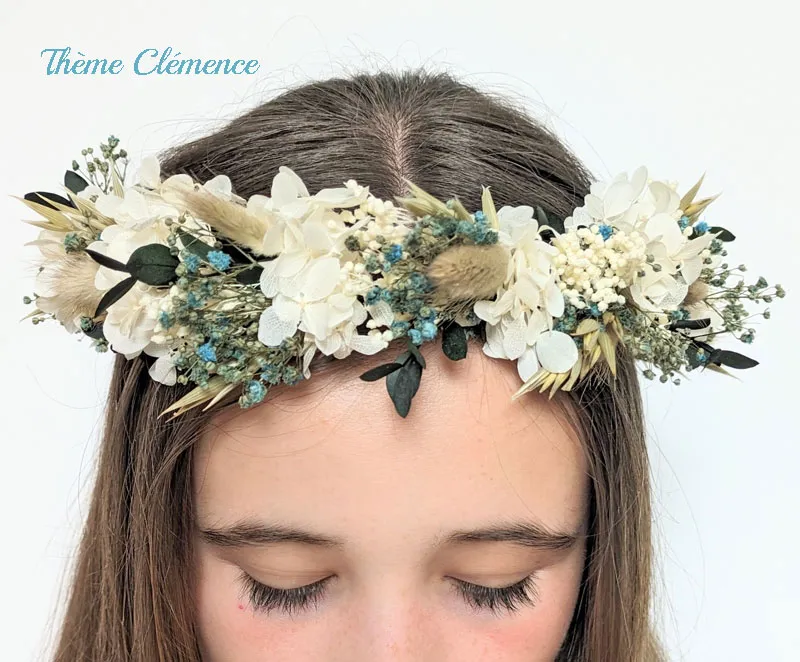 Réconciliation Végétale Couronne tête fleurs séchées mariée or