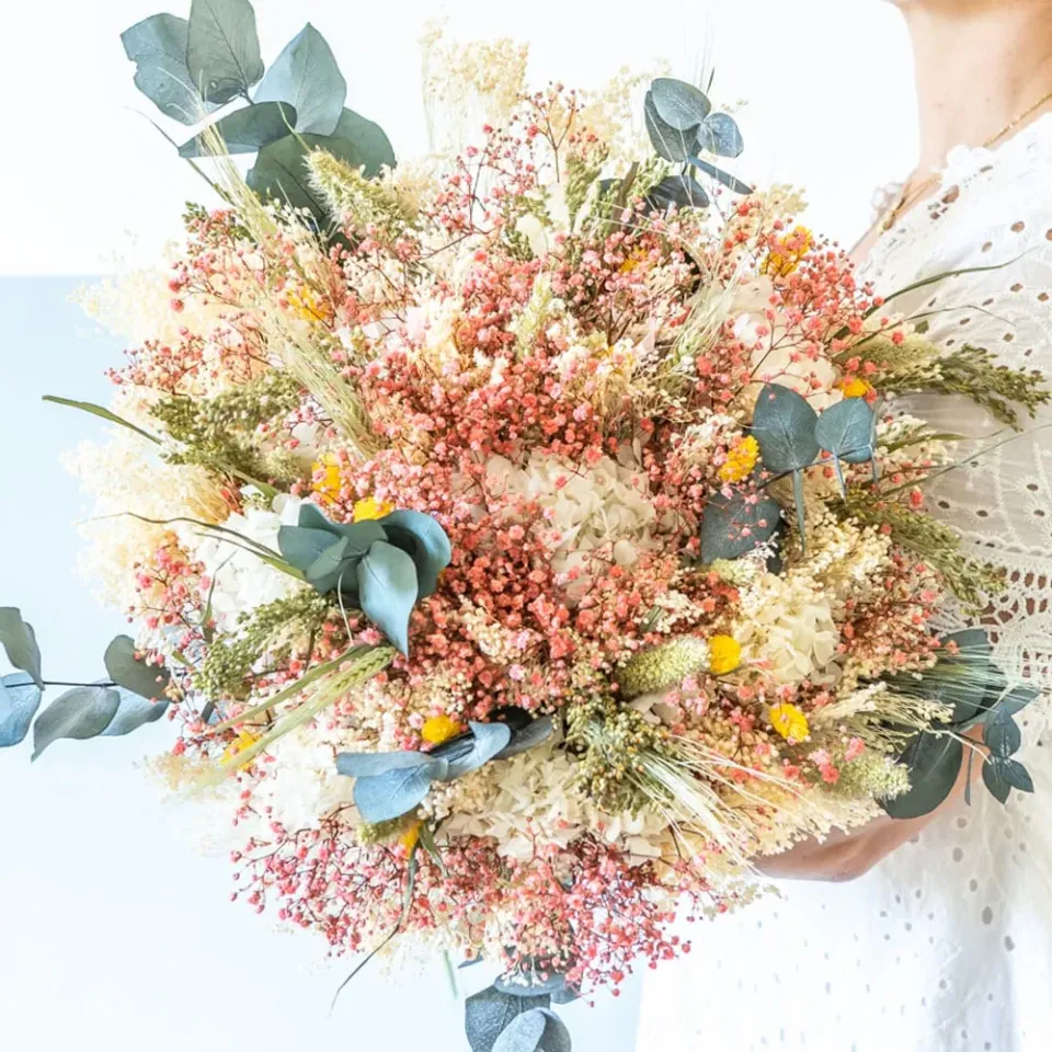 Réconciliation Végétale Mathilde bouquet fleurs séchées hortensia blanc
