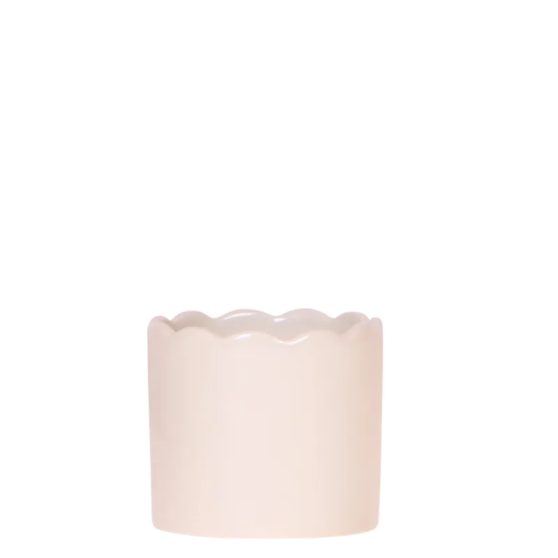 Kolibri Ondulé cache-pot céramique 9 cm blanc brillant