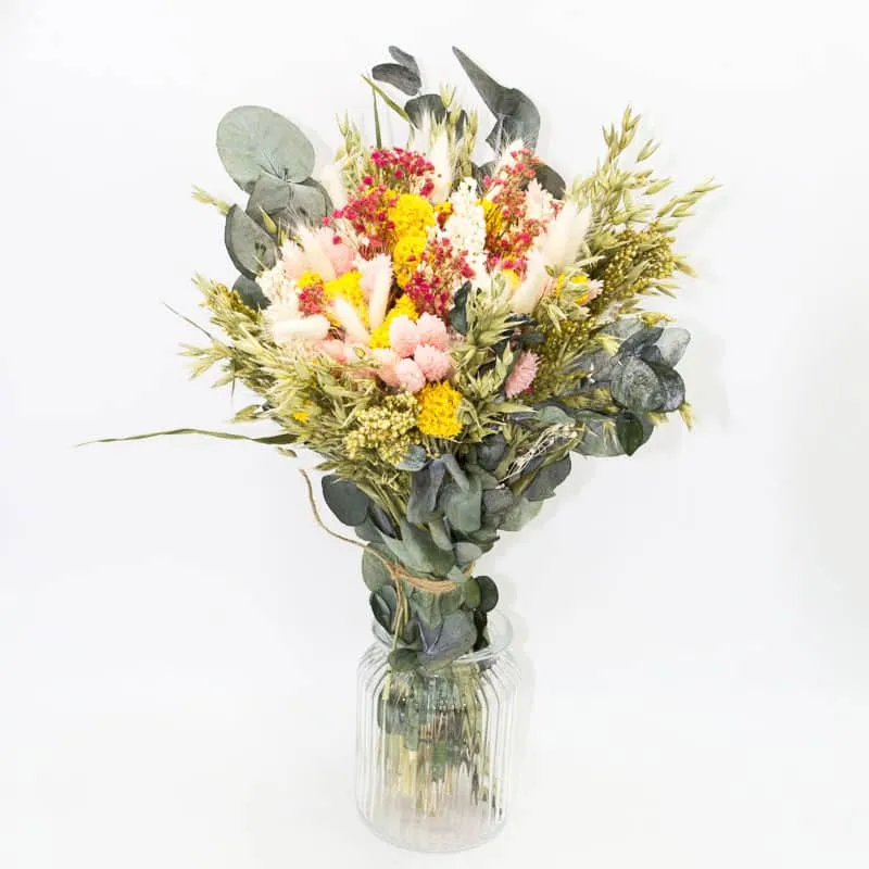 Réconciliation Végétale Madeleine bouquet fleurs séchées jaune rose