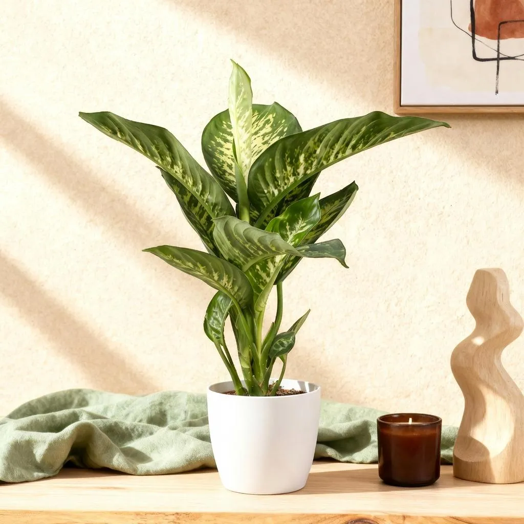 PLANT AND STORIES Dieffenbachia Tropic Snow plante d'intérieur panachée 90-100 cm