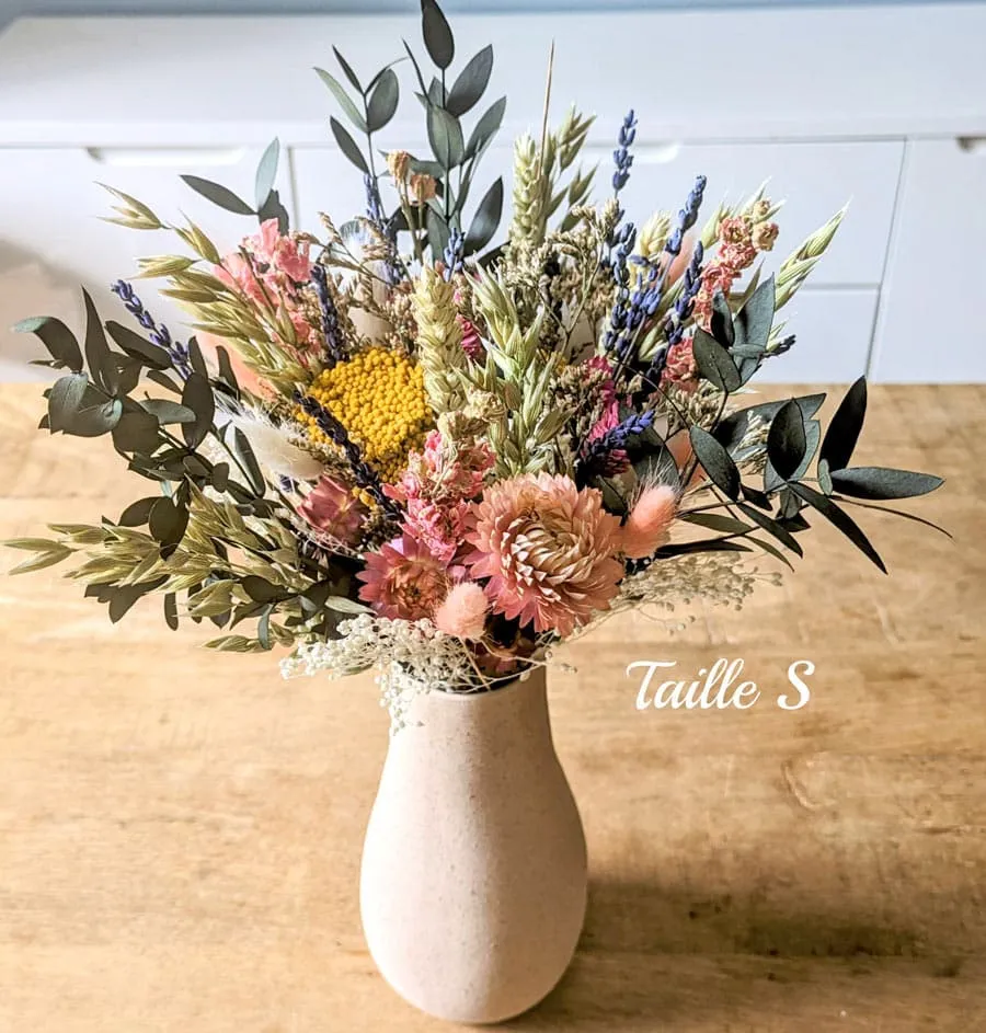 Réconciliation Végétale Romane bouquet fleurs séchées jaune
