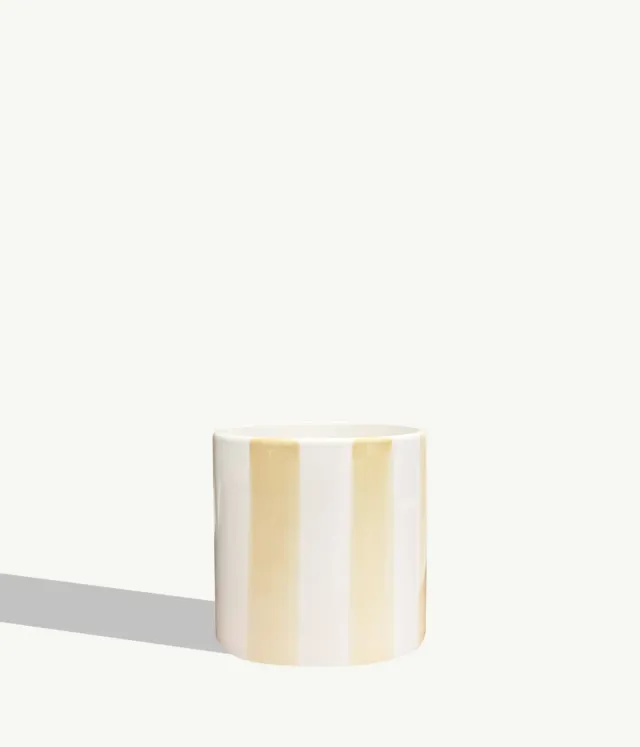 By Charlot Céramique Rayée Beige Sable cache-pot 18 cm