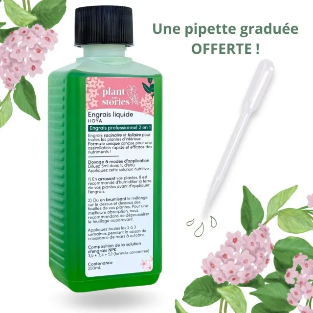 Plant and Stories Engrais Hoya liquide 250 ml floraison pipette