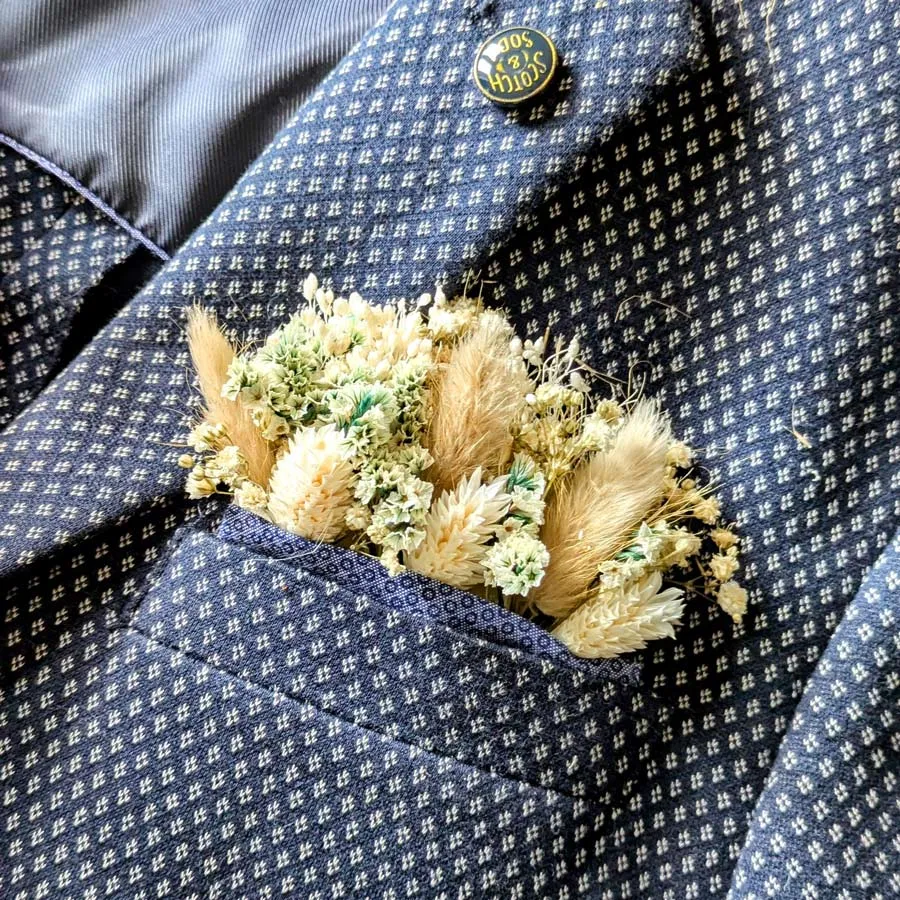 Réconciliation Végétale Boutonnière Poche boutonnière marié séchée