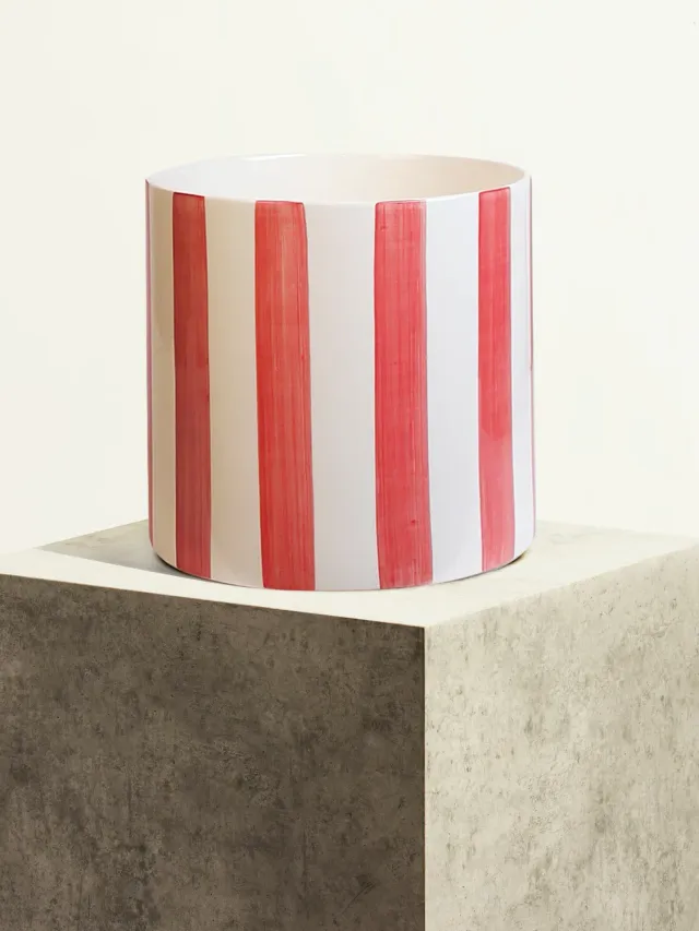 By Charlot Color Block cache-pot céramique rayé XL