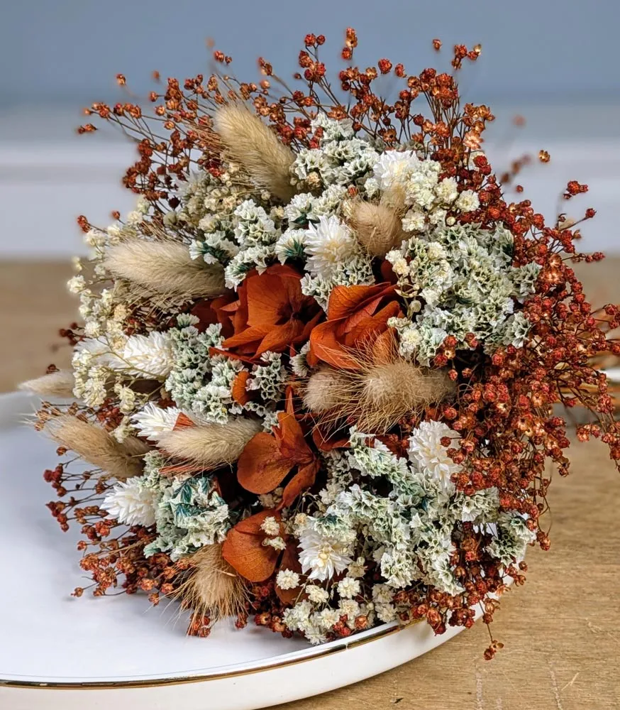 Réconciliation Végétale Betty bouquet fleurs séchées terracotta rouille