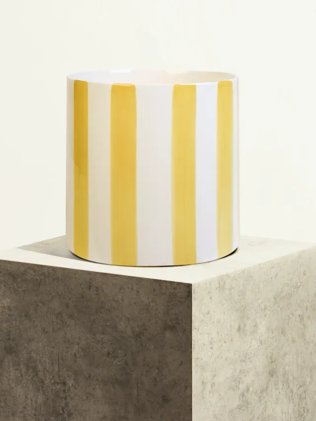 By Charlot Color Block cache-pot Jaune Solaire rayé 24 cm