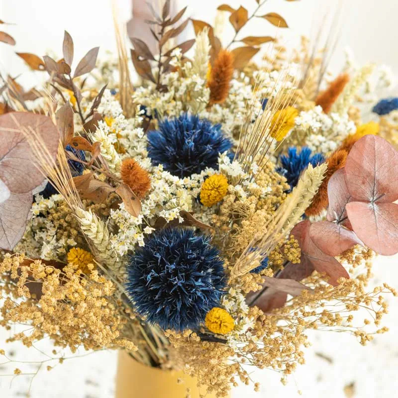 Réconciliation Végétale Lucienne bouquet fleurs séchées bleu S