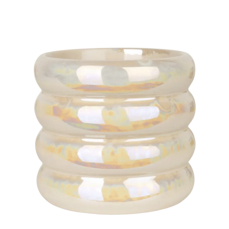 Plant and Stories cache-pot céramique arrondi 12 cm beige brillant
