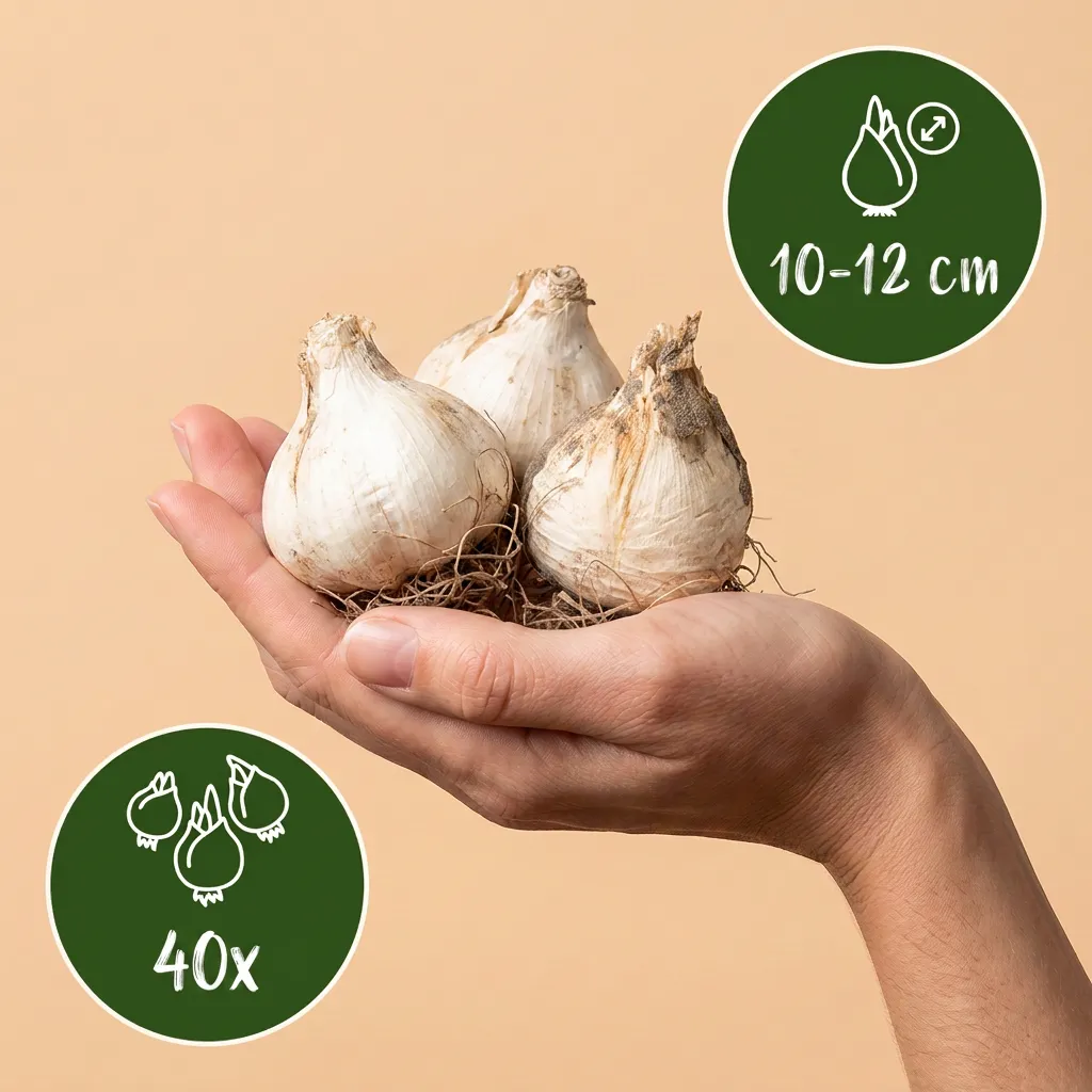 Plant and Stories Ail de Sicile Allium bulbes 40 calibre 10/12 cloche