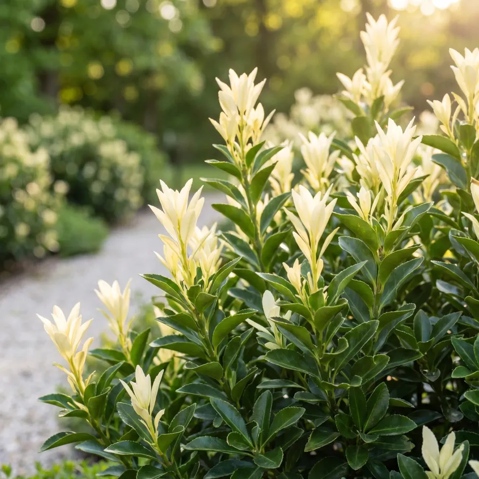 PLANT AND STORIES Fusain Paloma Blanca haie 8 plants persistant