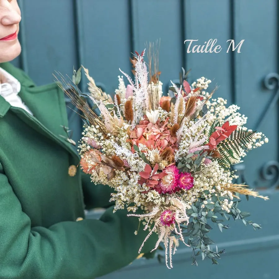 Réconciliation Végétale Manon bouquet fleurs séchées hortensia rose