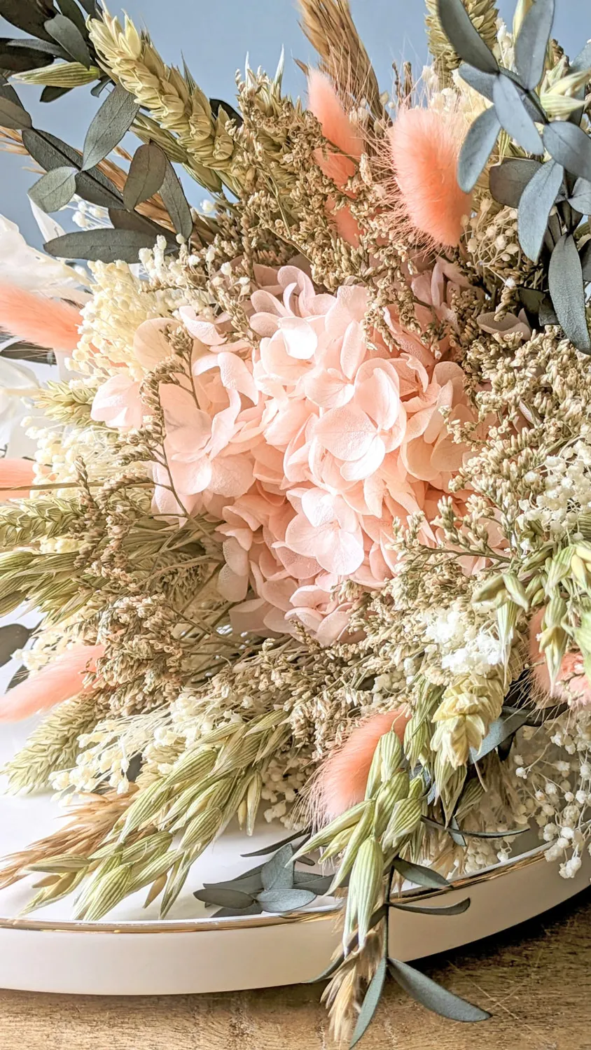 Réconciliation Végétale Lucette bouquet fleurs séchées rose melon