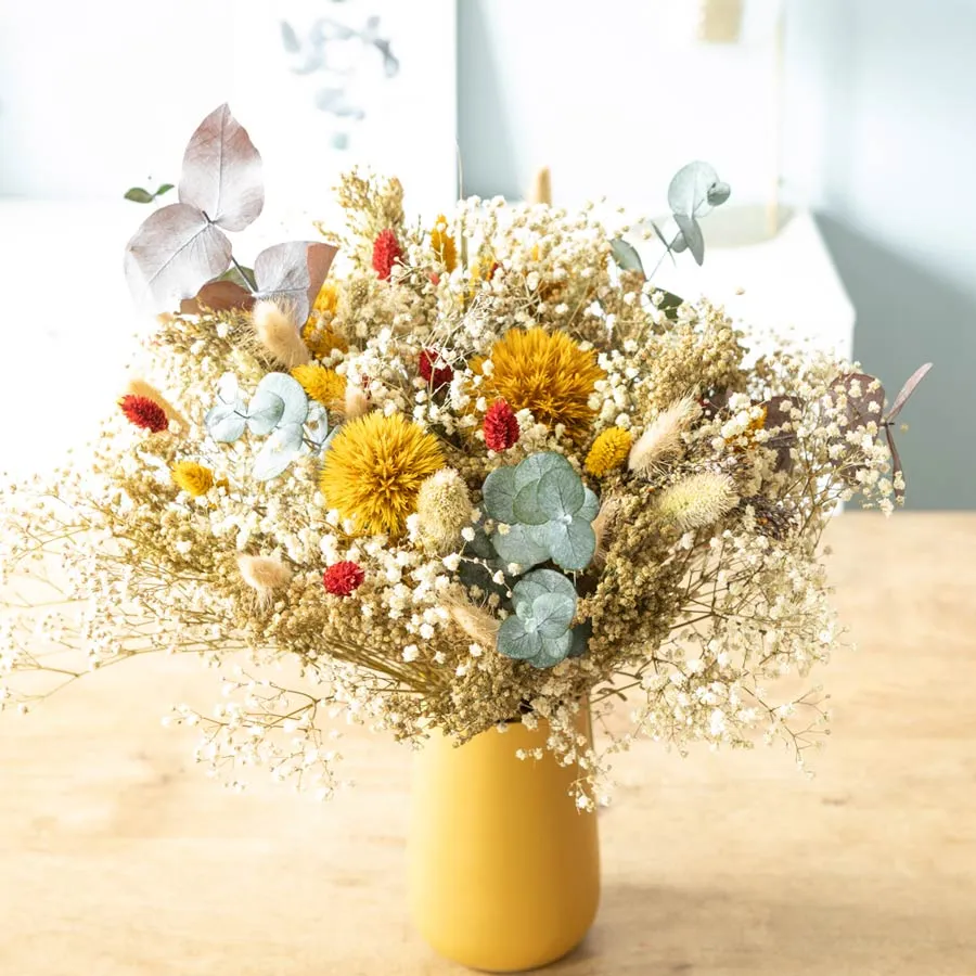 Réconciliation Végétale Pauline bouquet fleurs séchées jaune M