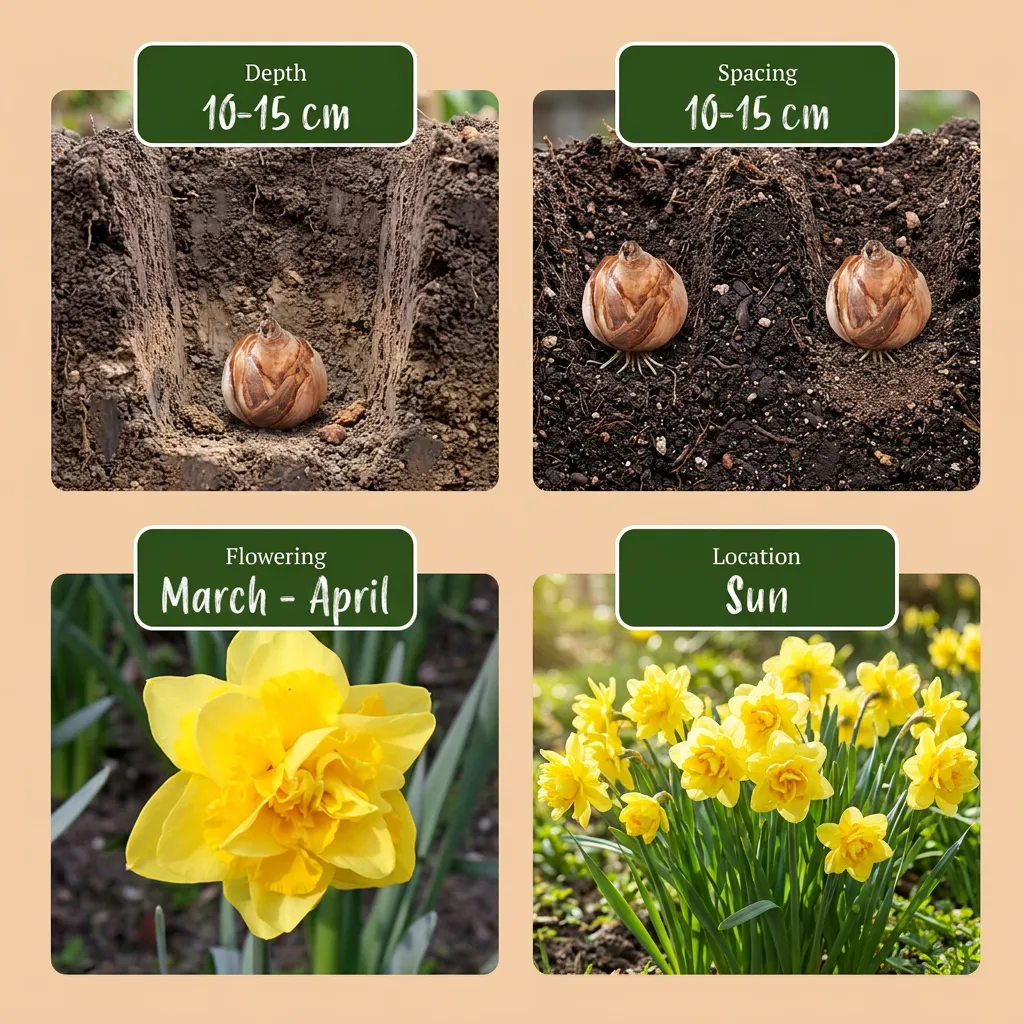 Plant and Stories Narcisse Golden Ducat bulbes 10 jaune double