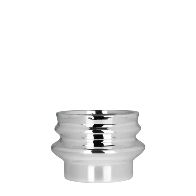 Plant and Stories Chromé cache-pot céramique double vague 9 cm