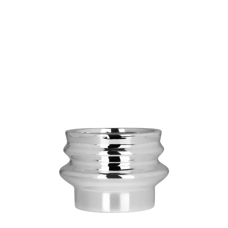 Plant and Stories Chromé cache-pot céramique double vague 9 cm