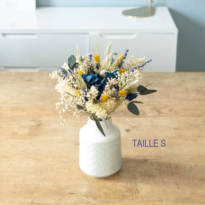 Réconciliation Végétale Elise bouquet fleurs séchées L bleu