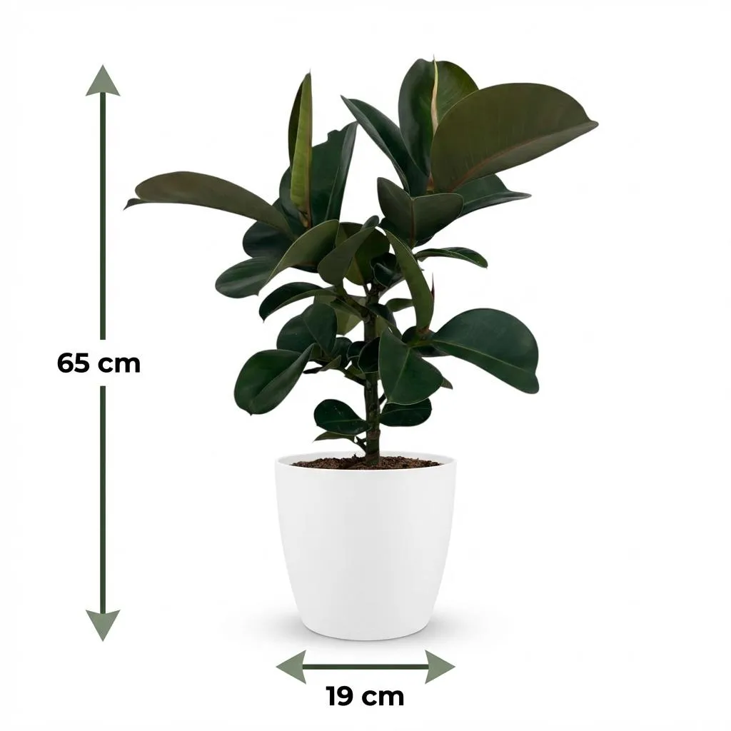 Plant and Stories Ficus Elastica Cloe caoutchouc 65cm sans cache-pot