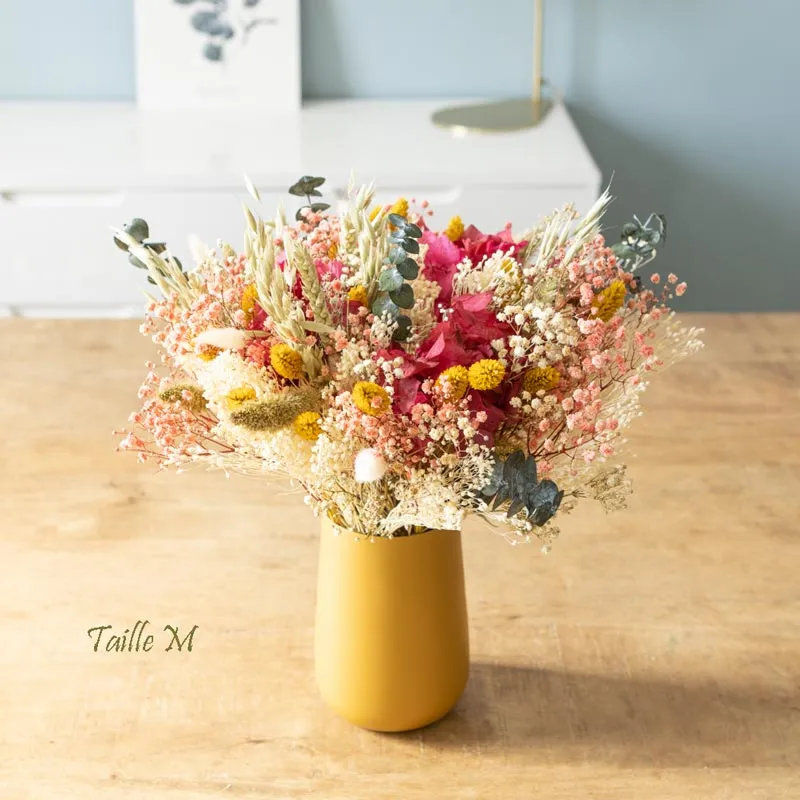 Réconciliation Végétale Agathe bouquet fleurs séchées hortensia rose