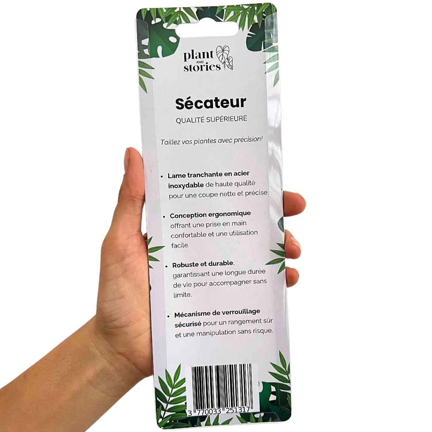 Plant and Stories sécateur pointe droite inox bouturage