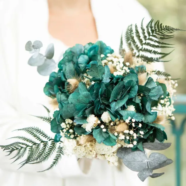 Réconciliation Végétale Alice bouquet fleurs séchées hortensia vert