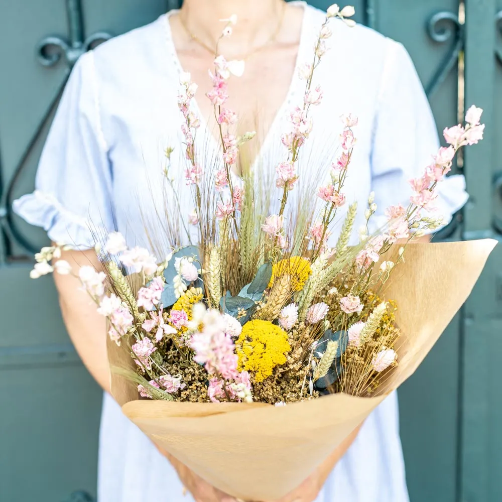 Réconciliation Végétale Lou bouquet fleurs séchées rose champêtre