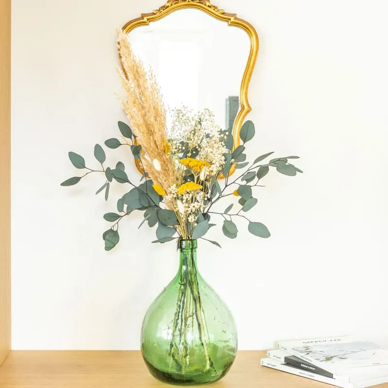 Réconciliation Végétale Jailys bouquet fleurs séchées dame-jeanne jaune