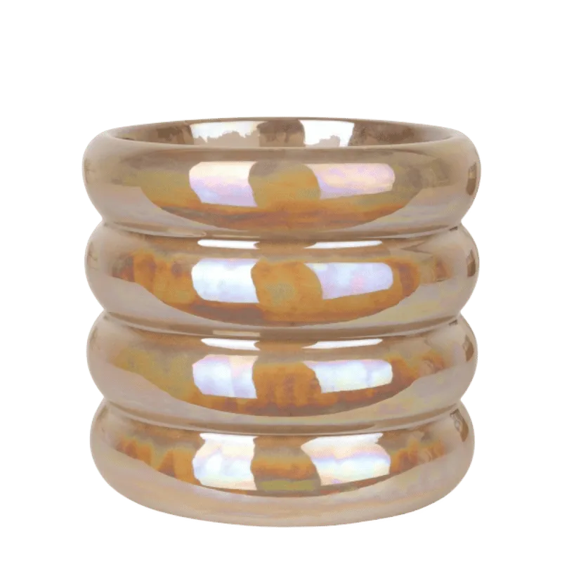 Plant and Stories cache-pot céramique arrondi 12 cm beige brillant