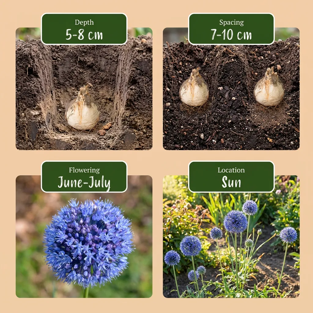 Plant and Stories Allium Caeruleum ail ornement 80 bulbes