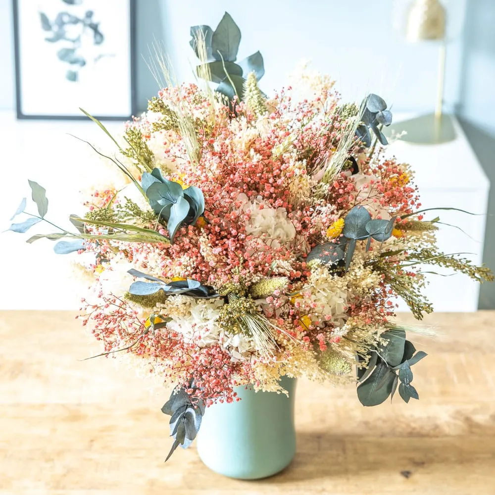 Réconciliation Végétale Mathilde bouquet fleurs séchées hortensia blanc