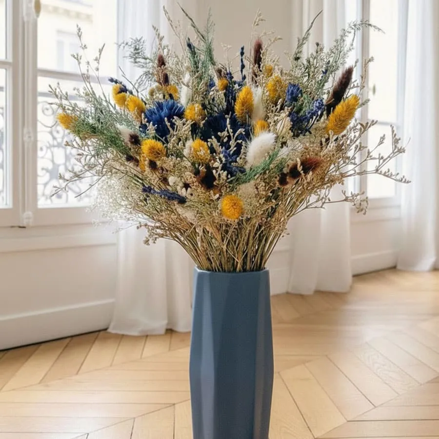 Réconciliation Végétale Billy bouquet fleurs séchées M bleu