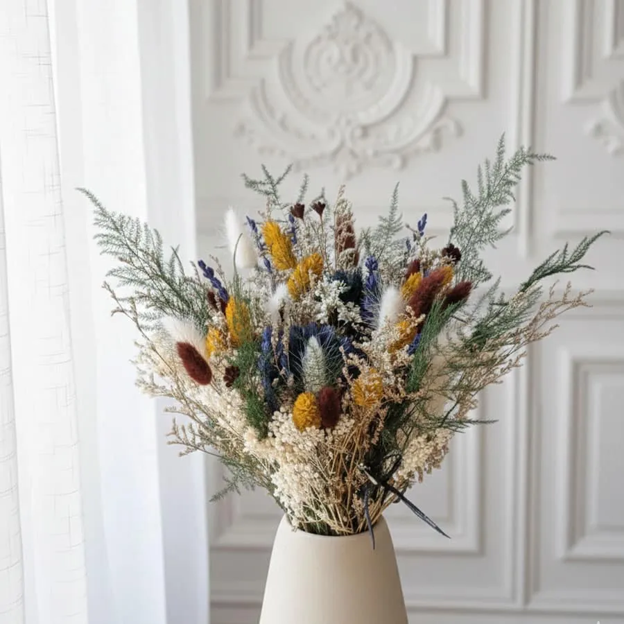 Réconciliation Végétale Billy bouquet fleurs séchées M bleu