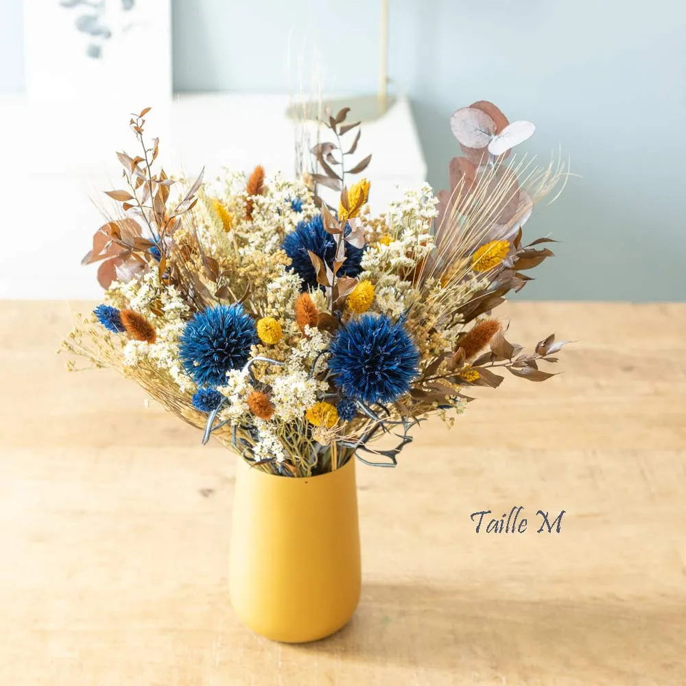 Réconciliation Végétale Lucienne bouquet fleurs séchées bleu S