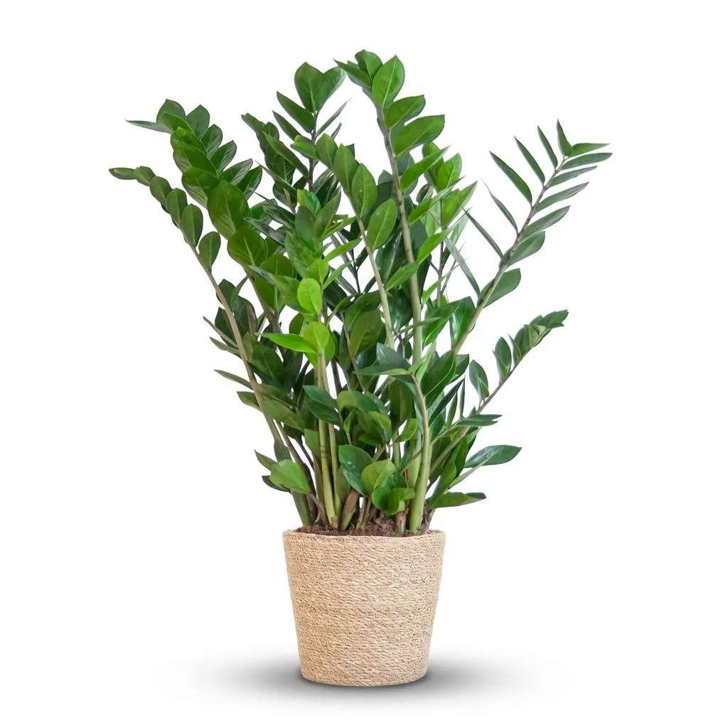 Plant and Stories Zamioculcas Zamiifolia plante 80 cm panier vernissé