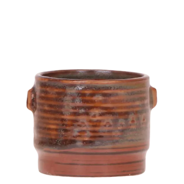 Plant and Stories email fondu cache-pot ceramique 9 cm brun