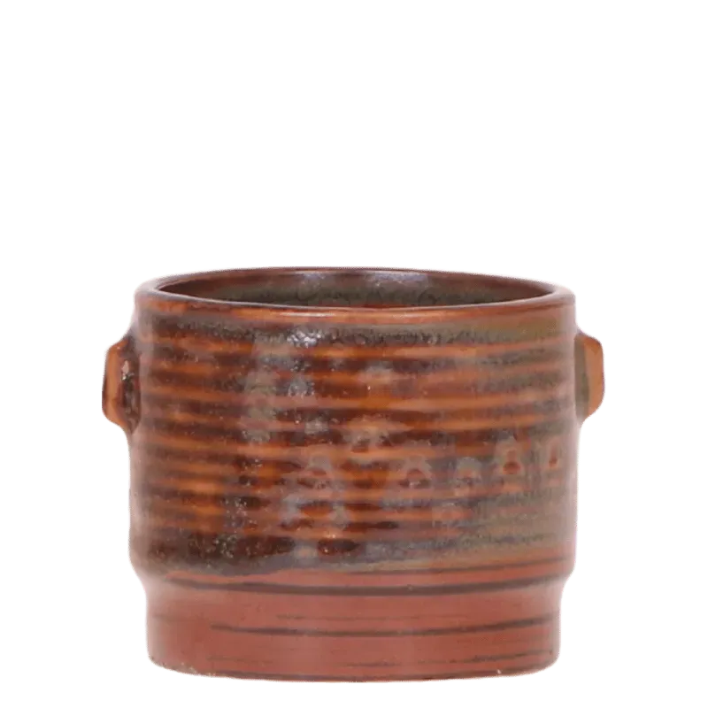 Plant and Stories email fondu cache-pot ceramique 9 cm brun