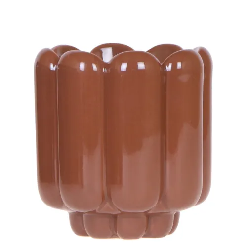 Plant and Stories Retro Shine cache-pot céramique 12 cm rouge