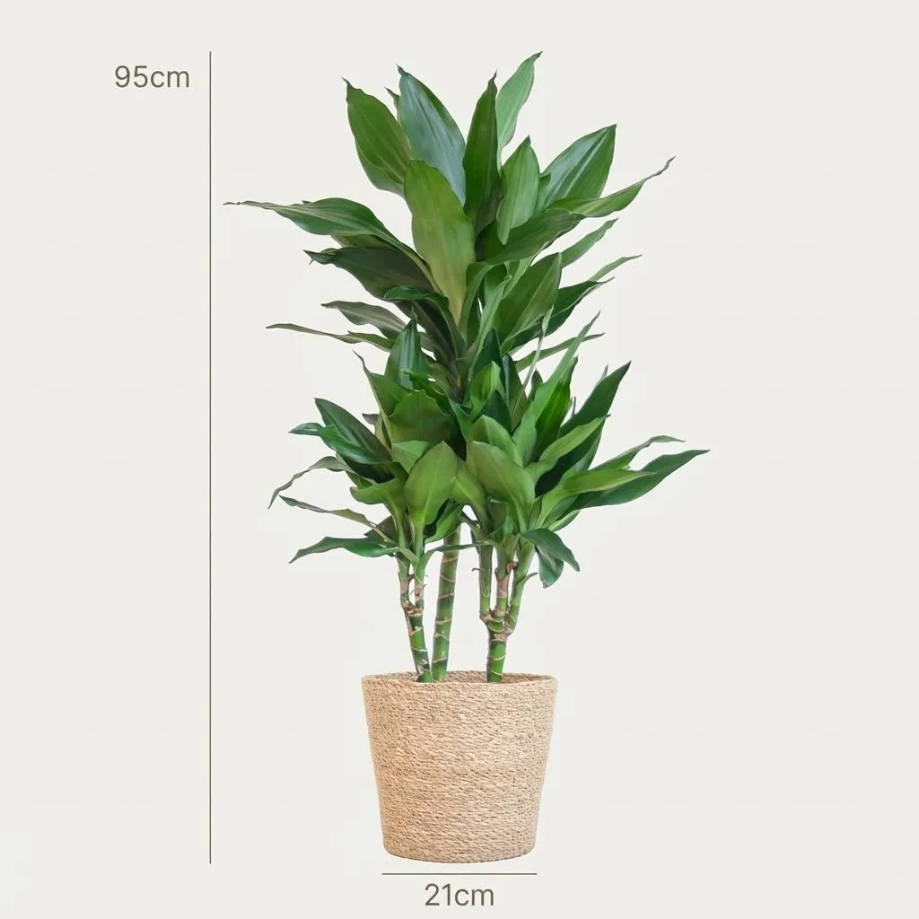 Plant and Stories Dracaena Janet Lindt plante pot 21cm 95cm blanc