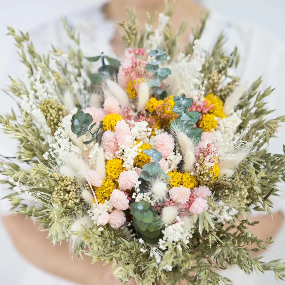 Réconciliation Végétale Joséphine bouquet fleurs séchées XXL rose