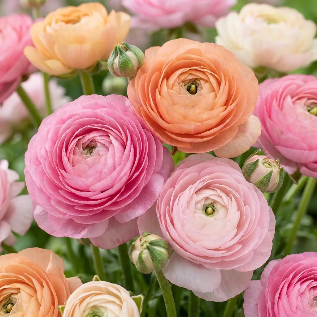 Plant and Stories Renoncule des Fleuristes Mélange Pastel bulbes 80 plants