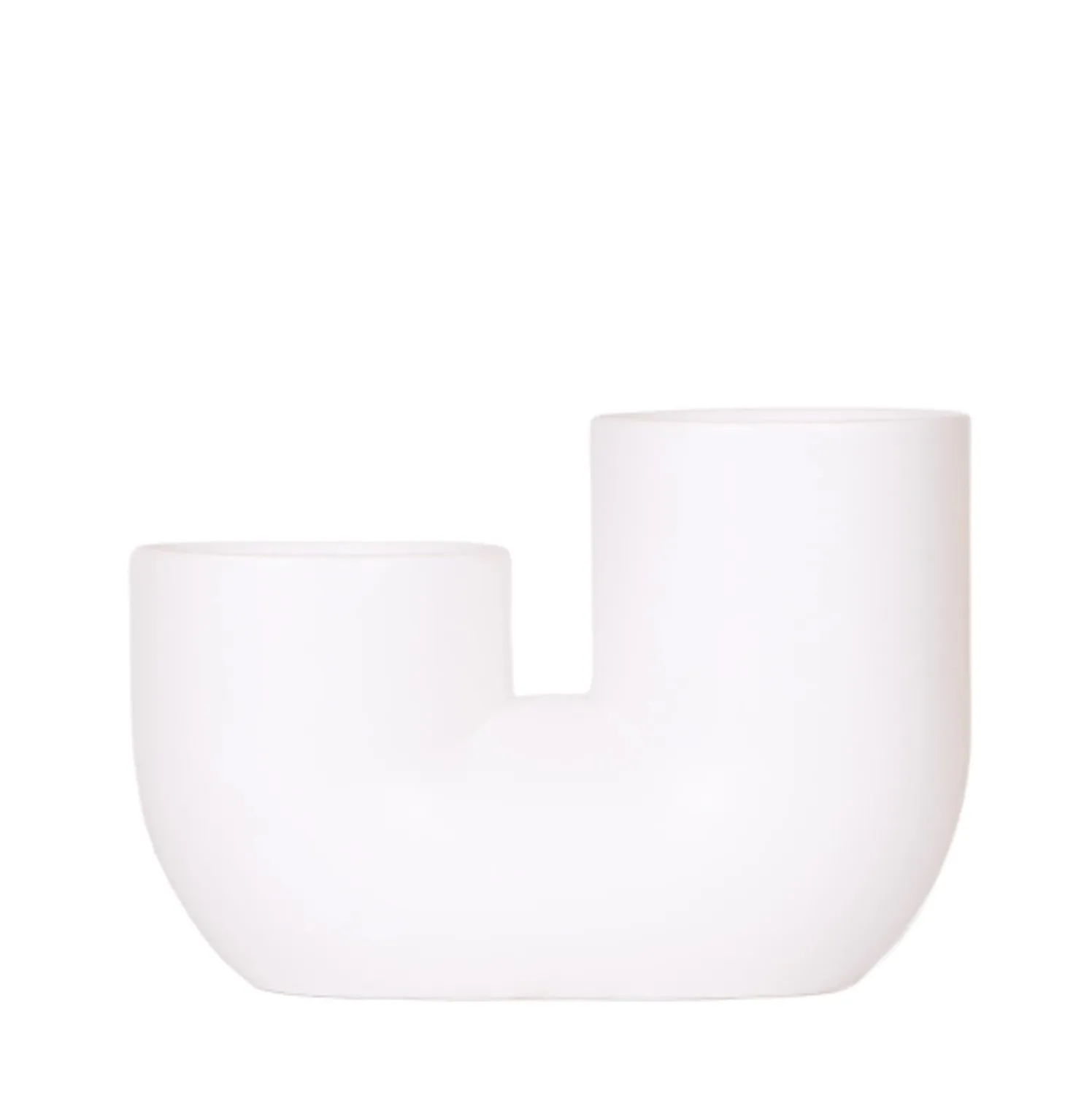 Plant and Stories cache-pot céramique double blanc 9 cm